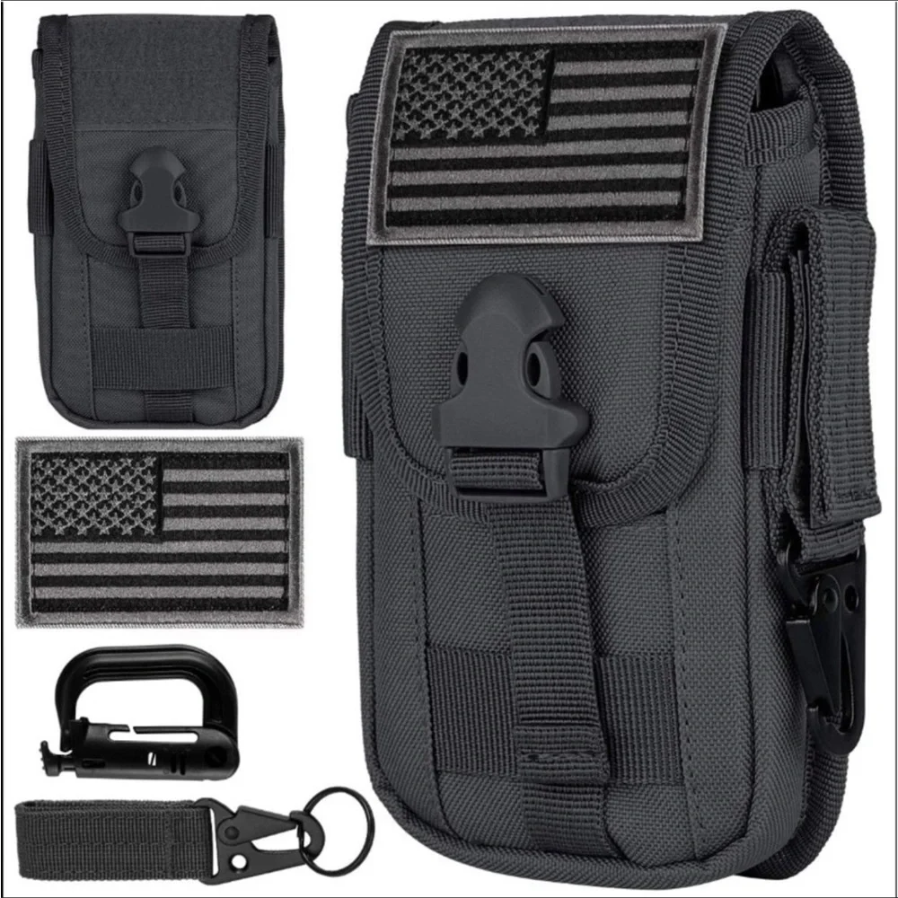Tactical Cell Phone Holster Pouch flag patch